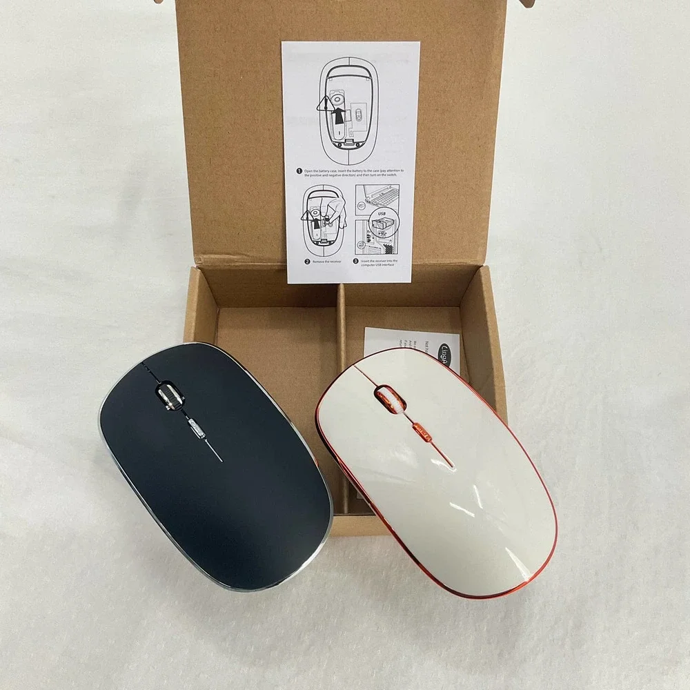 LingAo MS-006 Fashion Wireless Mouse, Black and White